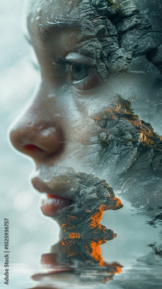 Surreal Portrait: A Dreamlike Fusion of Nature and Human Form