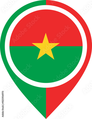 Free Download Map Icon Inside BURKINA FASO Flag - GFXLoad