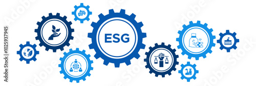 Environmental, Social, Governance (ESG) Business Performance Icon Concept for Sustainable Corporate Investment