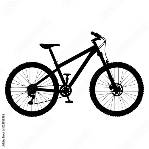 mountain bike black silhouette vector illustration