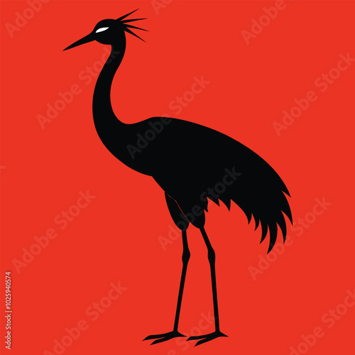 Solid color Sarus Crane animal vector design