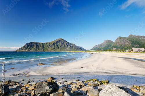 The Skagsanden beach at Lofoten islands, Norway