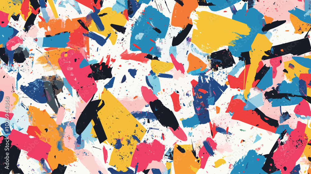 Naklejka premium Seamless pattern with abstract geometric shapes. Hand-drawn illustration. 