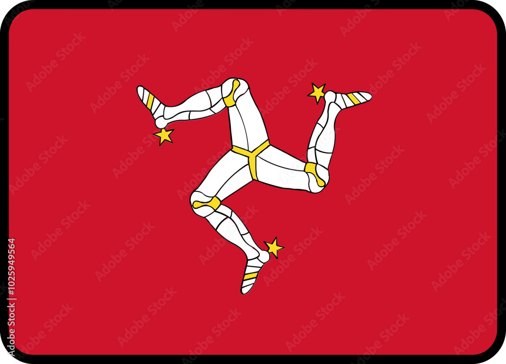 Isle Of Man Flag rounded rectangle icon