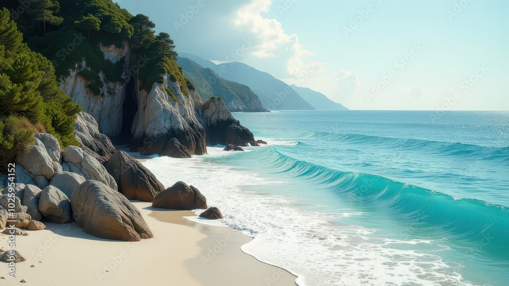 Obraz premium coastline rocks waves