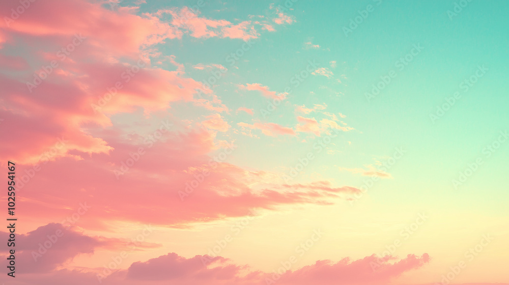 A soft pastel sky at sunset with hues of orange and pink blending into the blue sky above. The sky is adorned with delicate clouds that create an enchanting backdrop for various applications. A soft pastel sky at sunset with hues of orange and pink blending into the blue sky above. The sky is adorned with delicate clouds that create an enchanting backdrop for various applications.