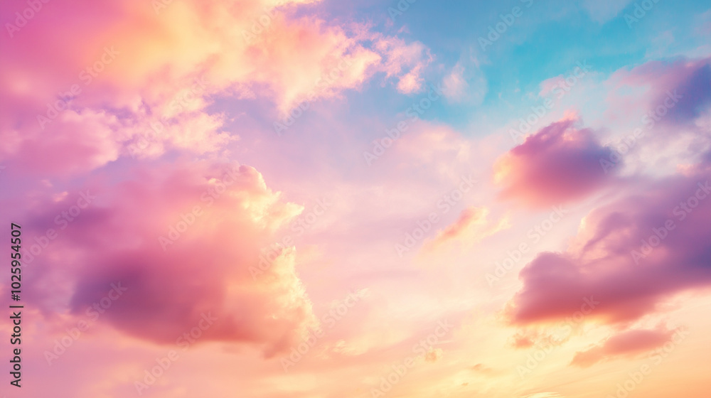 A soft pastel sky at sunset with hues of orange and pink blending into the blue sky above. The sky is adorned with delicate clouds that create an enchanting backdrop for various applications. A soft pastel sky at sunset with hues of orange and pink blending into the blue sky above. The sky is adorned with delicate clouds that create an enchanting backdrop for various applications.