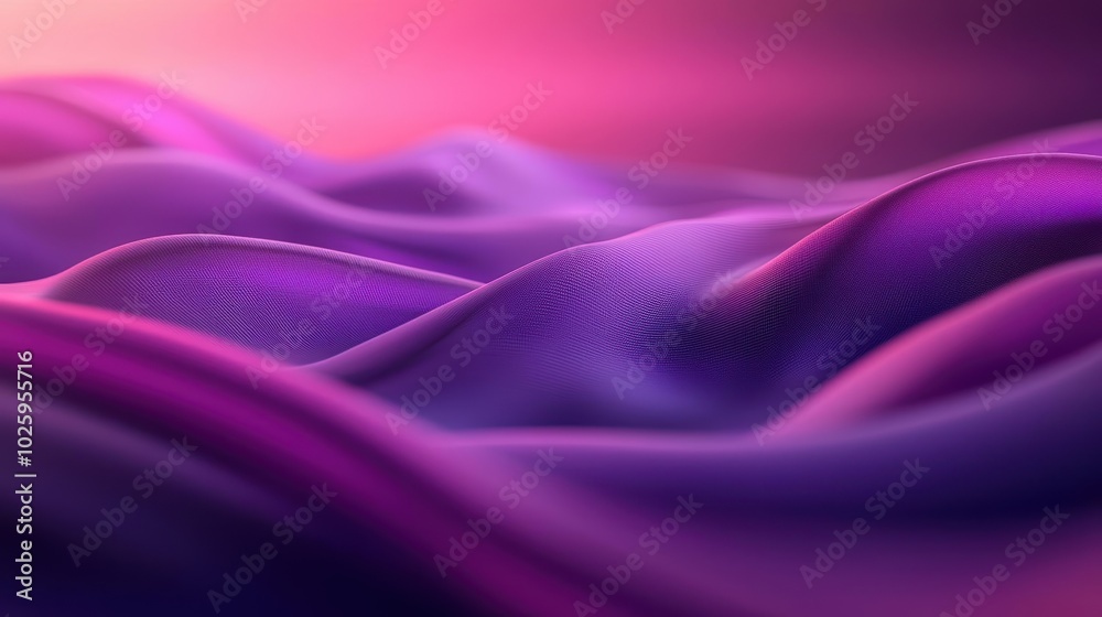 Fototapeta premium Abstract waves of vibrant purple and pink fabric create a flowing, dreamy texture.