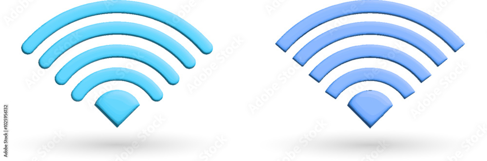 3D Wifi icon sign symbol. Internet and mobile connection. WiFi symbol vector illustration. 3D Wifi icon sign symbol. Internet and mobile connection. WiFi symbol vector illustration.