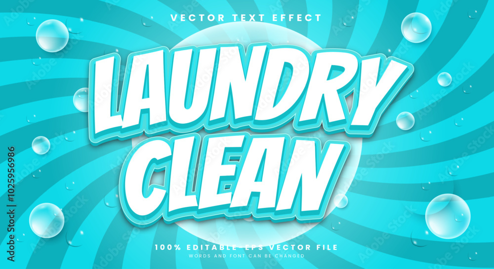 Laundry Clean editable text effect Template suitable for cleaning style background Laundry Clean editable text effect Template suitable for cleaning style background