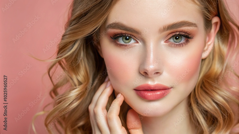 Close-up portrait of a young woman with flawless skin and natural makeup, looking at the camera.
Close-up portrait of a young woman with flawless skin and natural makeup, looking at the camera.