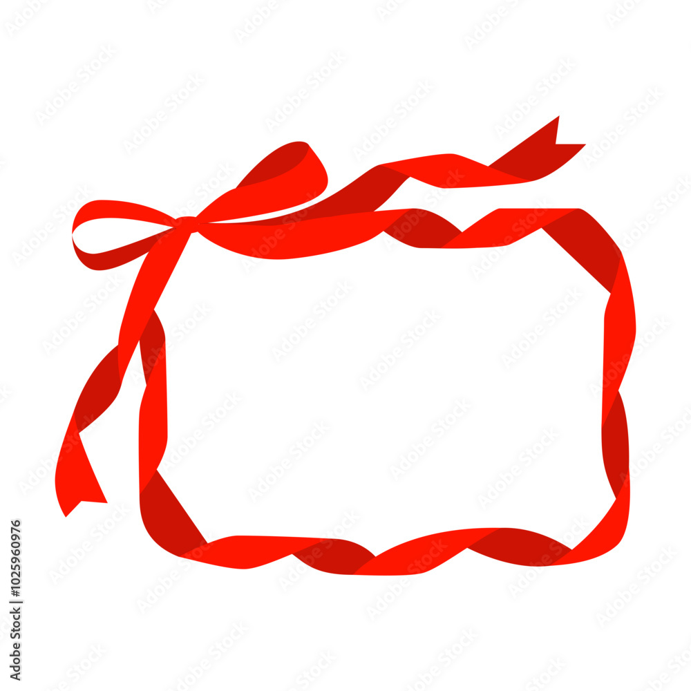 red ribbon bow copy space