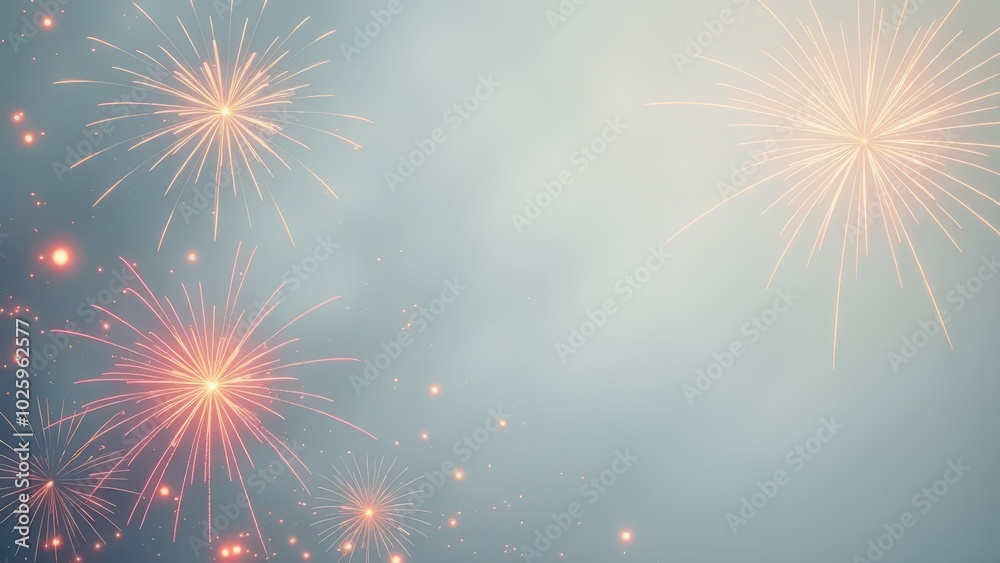 Obraz premium festive fireworks on a blue background