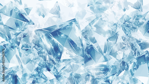 Blue crystal on white background. 3d rendering. Computer digital drawing.