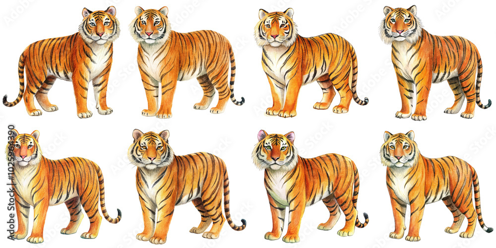 Hand Drawn illustration set of tiger . isolate on a white background. PNG
Hand Drawn illustration set of tiger . isolate on a white background. PNG