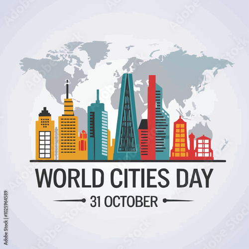 World Cities Day vector post design