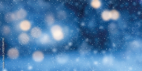 Vector winter background, blur and bokeh effect