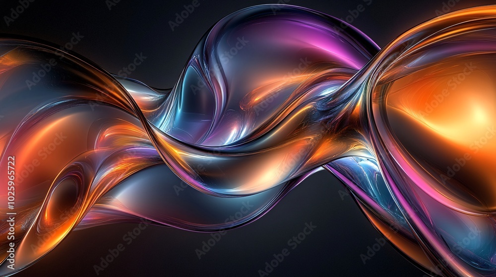 Naklejka premium Abstract wave design with vibrant colors and smooth curves, perfect for artistic backgrounds or digital art projects.