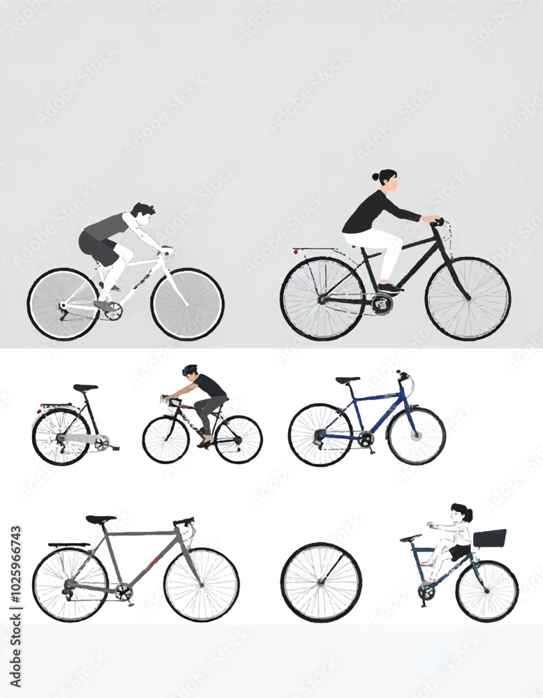 Fototapeta premium bicycle icons set