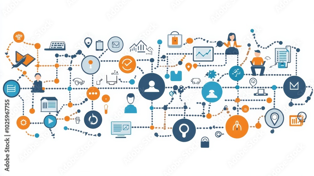 Graphic Design of Digital Network and Connectivity Graphic Design of Digital Network and Connectivity