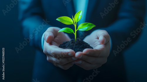 plant in hands