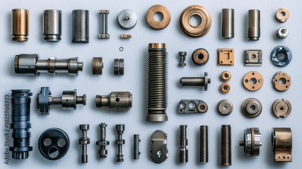 Array of mechanical components displayed Array of mechanical components displayed