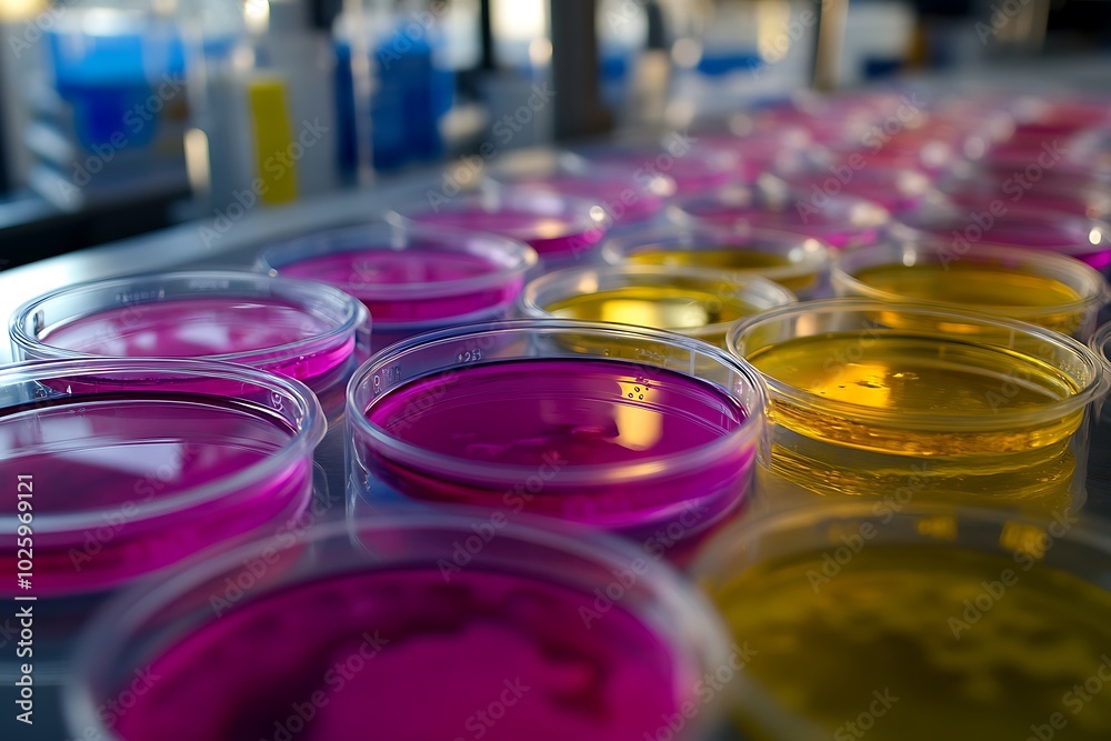 A scientific research setting featuring petri dishes filled with bacterial cultures, emphasizing the role of laboratory studies in understanding diseases like tuberculosis A scientific research setting featuring petri dishes filled with bacterial cultures, emphasizing the role of laboratory studies in understanding diseases like tuberculosis