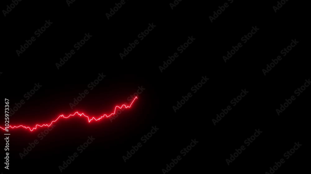 glowing neon Saving rates moving up and down. Chart with rising saving rates. Banking, interes rates, savings, stock market and exchange. Business and trading concept