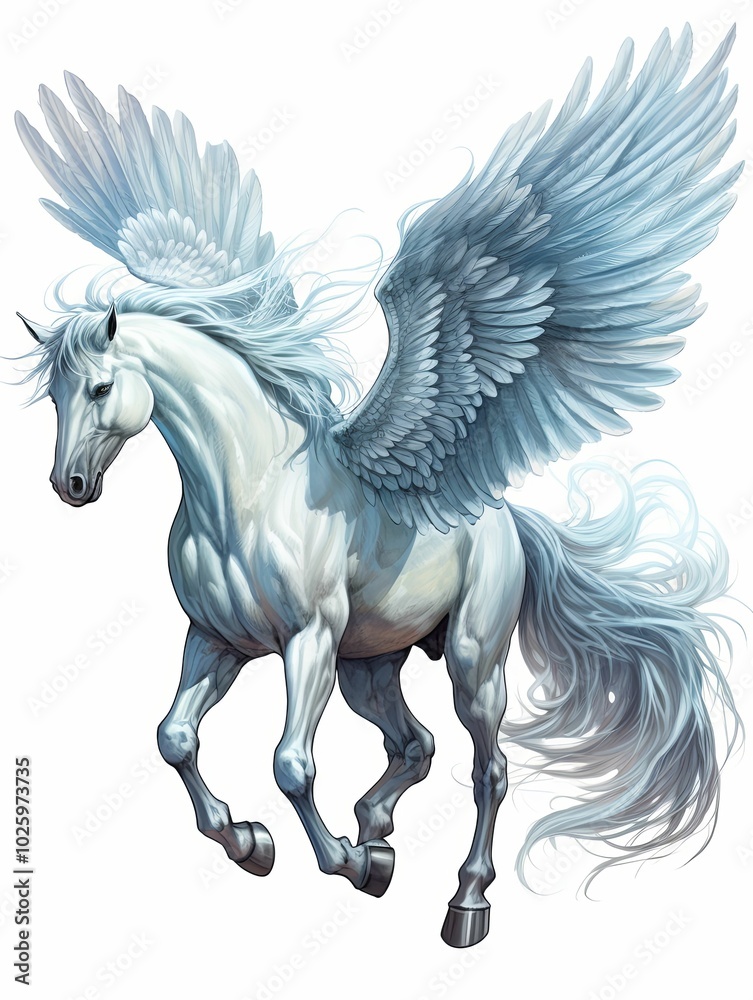 White Winged Horse in Mid-Flight White Winged Horse in Mid-Flight