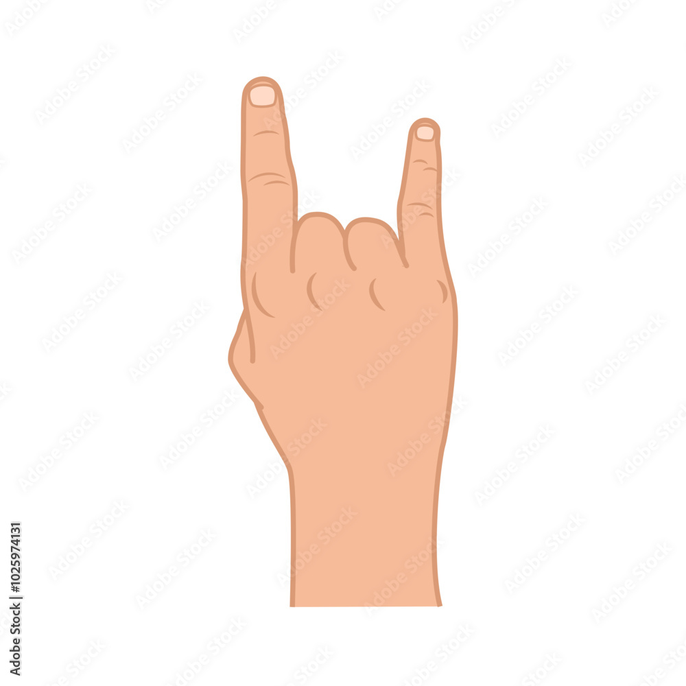 Metal hand sign illustration Metal hand sign illustration