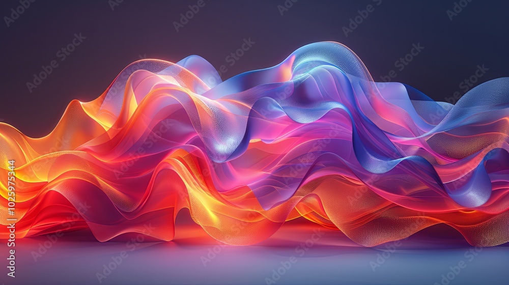 A simple name for this image could be Flowing Blue Smoke with Curved Light Patterns