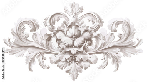 Baroque ornament in Victorian style. Ornate element for design. Vector illustration. 