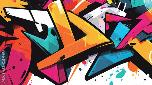 Colorful abstract background in graffiti style. Bright vector illustration for your design 
