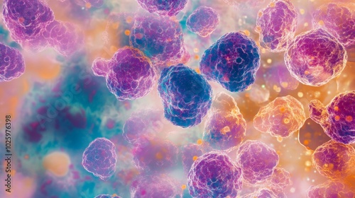 Microscopic View of Mast Cells in Vibrant Colors photo