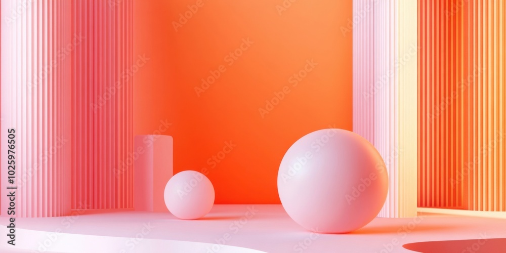 Exploring Modern Abstract Forms: A Vibrant 3D Composition with Playful Shapes and Warm Colors Exploring Modern Abstract Forms: A Vibrant 3D Composition with Playful Shapes and Warm Colors