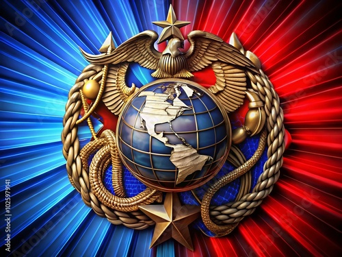 Marine Corps Logo Design with High Dynamic Range for Military Branding and Merchandise