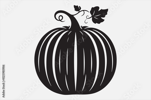 A black silhouette of a pumpkin.