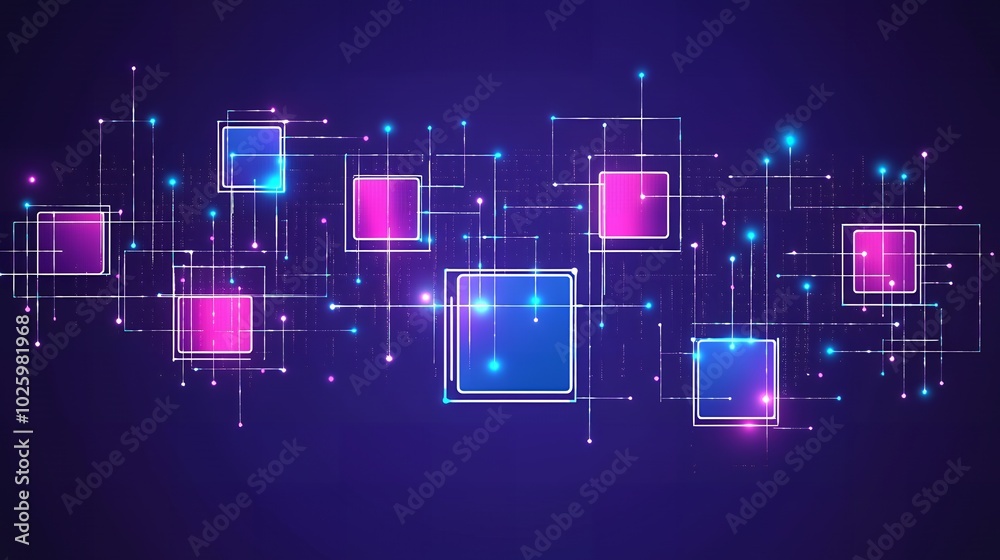 Abstract digital background with glowing squares Abstract digital background with glowing squares