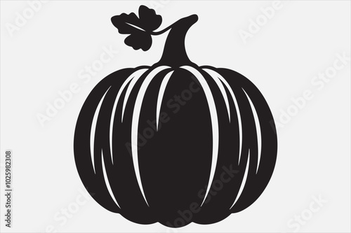 A black silhouette of a pumpkin.