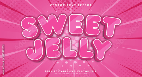 Sweet Jelly 3d editable text effect Template suitable for sweet food products