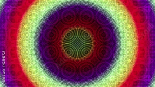 Colorful Circular Hypnotic Kaleidoscope Mandala Loop