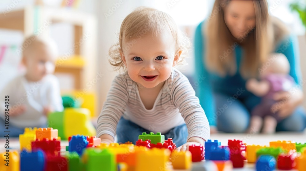 Parents of toddlers working together, balancing the challenges of parenting and family life with love and patience