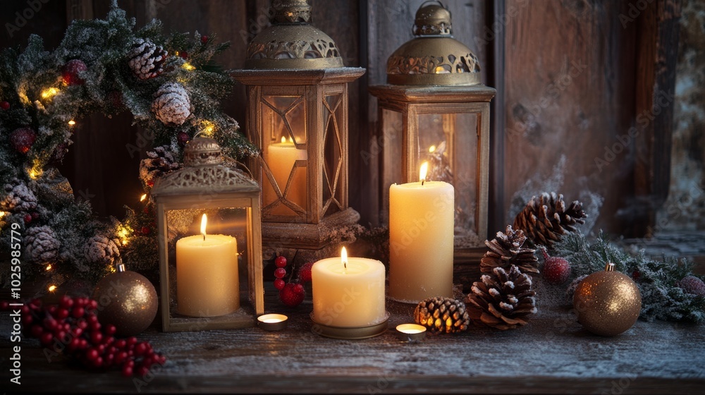 Christmas Candlelight and Decorations. Christmas Candlelight and Decorations.