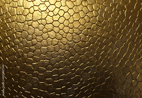 Seamless Gold Metal Texture with Realistic Patterns, Soft Lighting, and Reflective Metallic Surface photo