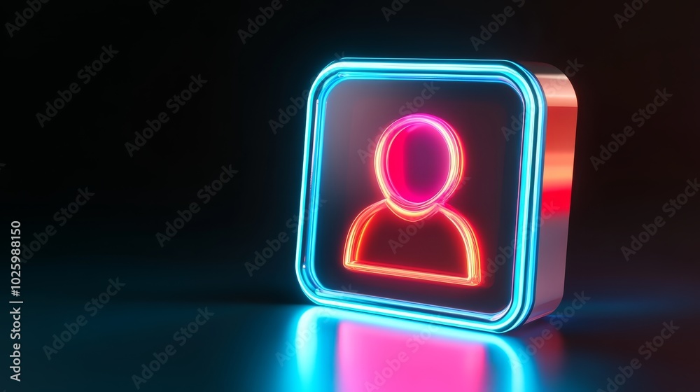 Neon sign illuminating the night with a mysterious silhouette, capturing the energy of the city Neon sign illuminating the night with a mysterious silhouette, capturing the energy of the city