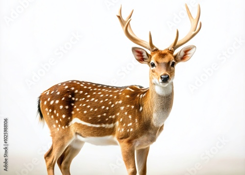 Wallpaper Mural Night Photography of Spotted Deer Isolated on White Background for Stunning Visual Appeal Torontodigital.ca