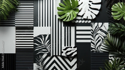 Monochrome patterns with bold contrasts, using black and white to create striking, high-impact designs photo