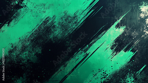 Abstract background. Green and black strokes.
