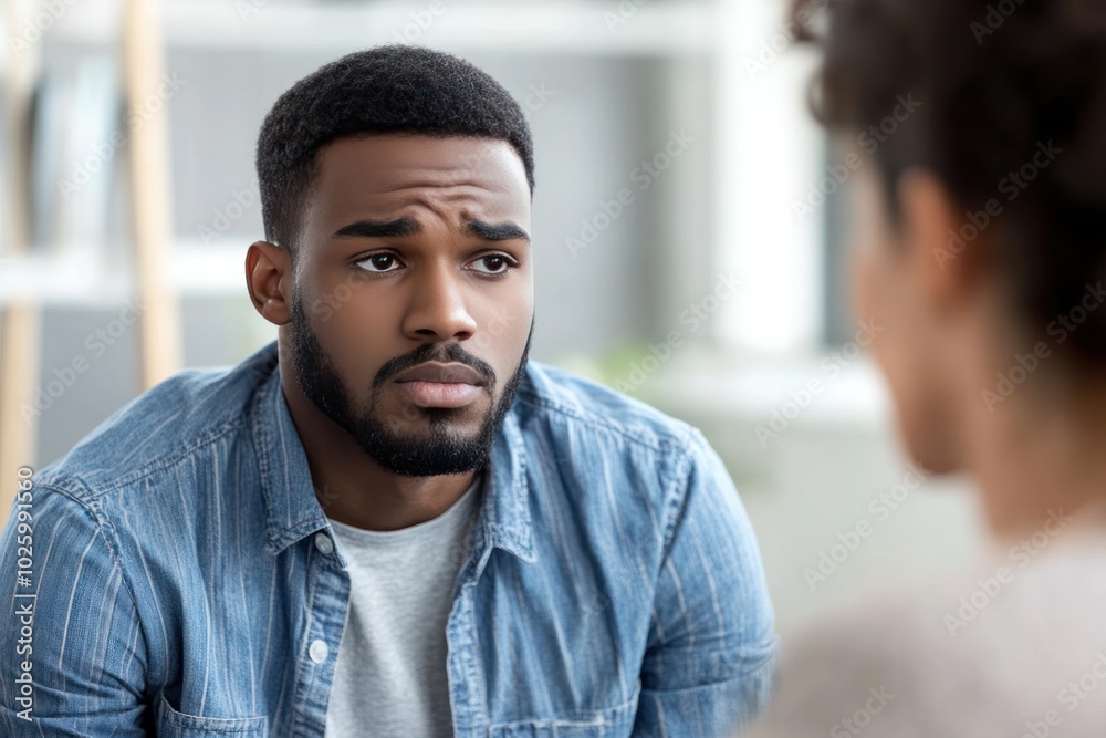 Therapy session for depression, close-up of a therapist listening attentively and offering guidance Therapy session for depression, close-up of a therapist listening attentively and offering guidance