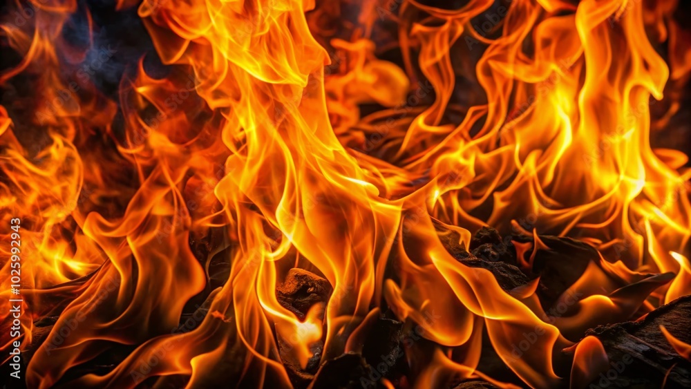 Realistic Fire Flames Background in Black and Orange Color Scheme for Dynamic Wallpaper Design Realistic Fire Flames Background in Black and Orange Color Scheme for Dynamic Wallpaper Design